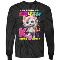 Im Ready To Crush Kindergarten Unicorn Back To School Girls Tie-Dye Long Sleeve Shirt