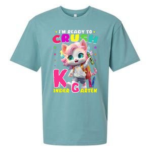 Im Ready To Crush Kindergarten Unicorn Back To School Girls Sueded Cloud Jersey T-Shirt