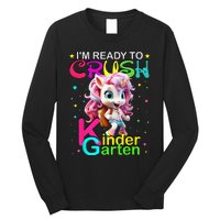 Im Ready To Crush Kindergarten Unicorn Back To School Girls Long Sleeve Shirt