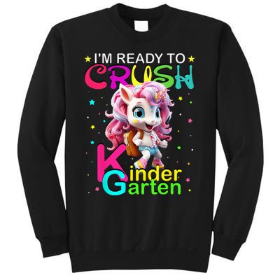 Im Ready To Crush Kindergarten Unicorn Back To School Girls Sweatshirt