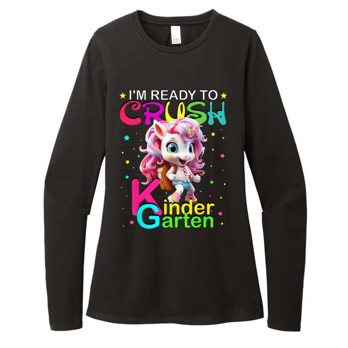 Im Ready To Crush Kindergarten Unicorn Back To School Girls Womens CVC Long Sleeve Shirt