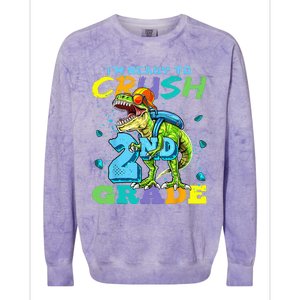 Im Ready To Crush 2nd Grade T Rex Dinosaur Back To School Colorblast Crewneck Sweatshirt