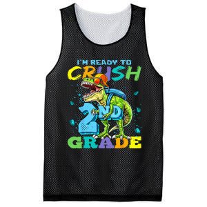 Im Ready To Crush 2nd Grade T Rex Dinosaur Back To School Mesh Reversible Basketball Jersey Tank