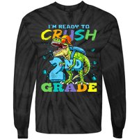 Im Ready To Crush 2nd Grade T Rex Dinosaur Back To School Tie-Dye Long Sleeve Shirt