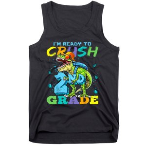 Im Ready To Crush 2nd Grade T Rex Dinosaur Back To School Tank Top