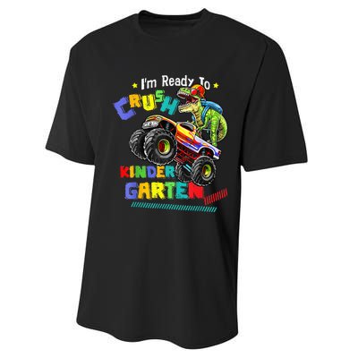 Im Ready To Crush Kindergarten Dinosaur Back To School Performance Sprint T-Shirt