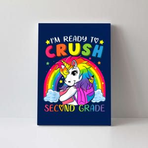 Im Ready To Crush Second Grade Funny Cute Unicorn Rainbow Canvas