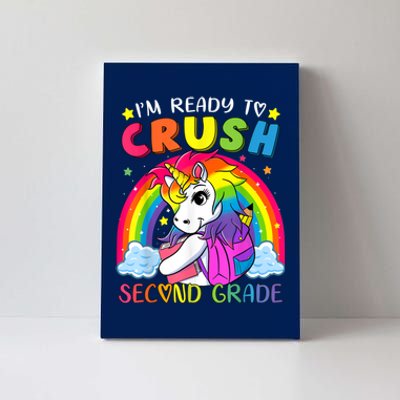 Im Ready To Crush Second Grade Funny Cute Unicorn Rainbow Canvas