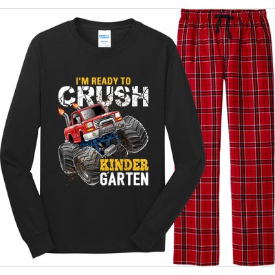 Im Ready To Crush Kindergarten Monster Truck Back To School Long Sleeve Pajama Set