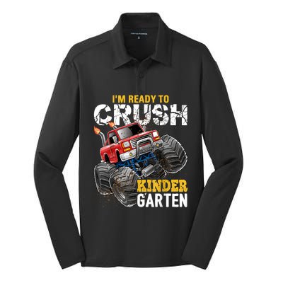 Im Ready To Crush Kindergarten Monster Truck Back To School Silk Touch Performance Long Sleeve Polo