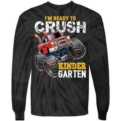 Im Ready To Crush Kindergarten Monster Truck Back To School Tie-Dye Long Sleeve Shirt