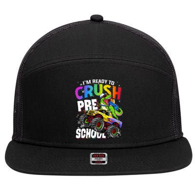 I'm Ready To Crush Preschool Dinosaur Back To School 7 Panel Mesh Trucker Snapback Hat