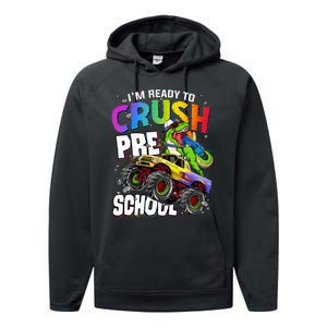 I'm Ready To Crush Preschool Dinosaur Back To School Performance Fleece Hoodie