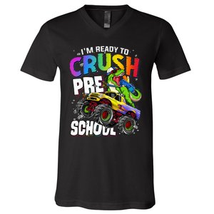 I'm Ready To Crush Preschool Dinosaur Back To School V-Neck T-Shirt