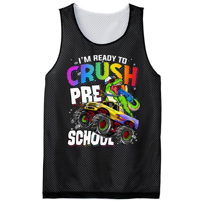 I'm Ready To Crush Preschool Dinosaur Back To School Mesh Reversible Basketball Jersey Tank