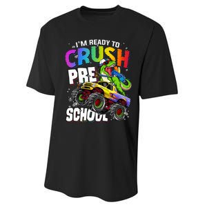 I'm Ready To Crush Preschool Dinosaur Back To School Performance Sprint T-Shirt