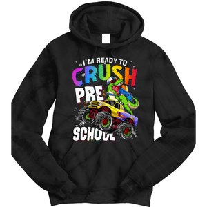 I'm Ready To Crush Preschool Dinosaur Back To School Tie Dye Hoodie