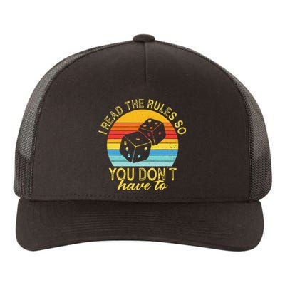 I Read The Rules So You DonT Have To Board Games Yupoong Adult 5-Panel Trucker Hat