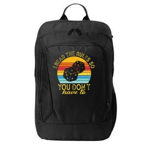 I Read The Rules So You DonT Have To Board Games City Backpack