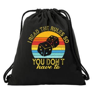 I Read The Rules So You DonT Have To Board Games Drawstring Bag