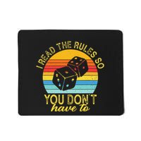 I Read The Rules So You DonT Have To Board Games Mousepad
