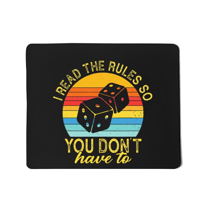 I Read The Rules So You DonT Have To Board Games Mousepad