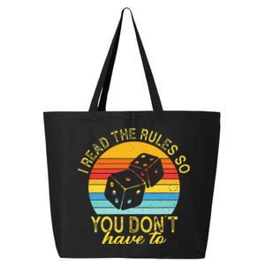 I Read The Rules So You DonT Have To Board Games 25L Jumbo Tote