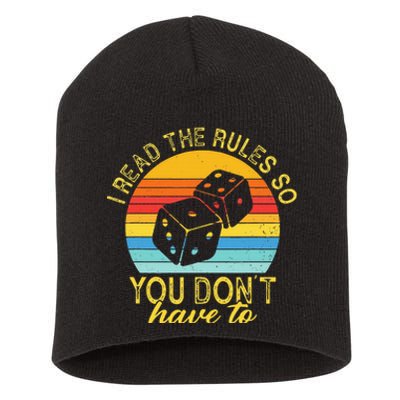 I Read The Rules So You DonT Have To Board Games Short Acrylic Beanie