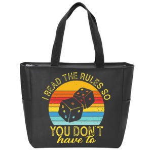 I Read The Rules So You DonT Have To Board Games Zip Tote Bag