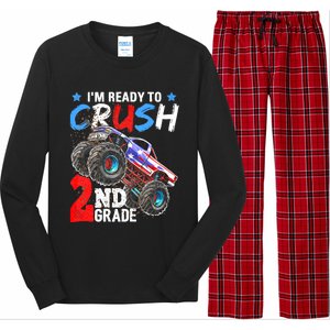 Im Ready To Crush 2nd Grade Monster Truck Back To School Long Sleeve Pajama Set