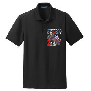 Im Ready To Crush 2nd Grade Monster Truck Back To School Dry Zone Grid Polo