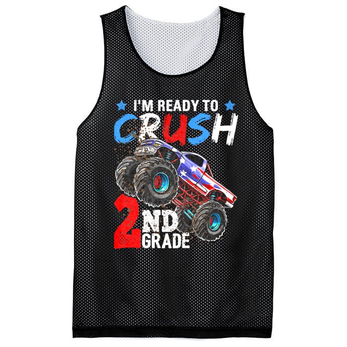 Im Ready To Crush 2nd Grade Monster Truck Back To School Mesh Reversible Basketball Jersey Tank