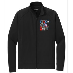 Im Ready To Crush 2nd Grade Monster Truck Back To School Stretch Full-Zip Cadet Jacket