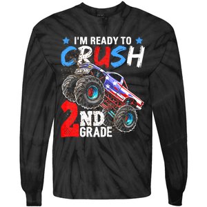 Im Ready To Crush 2nd Grade Monster Truck Back To School Tie-Dye Long Sleeve Shirt