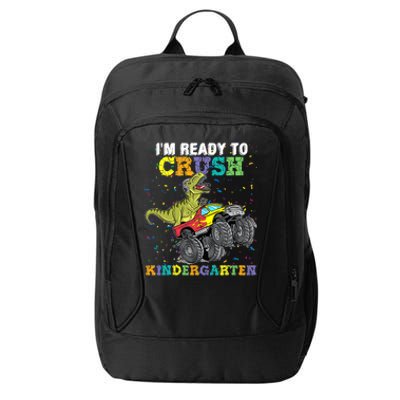 Im Ready To Crush Kindergarten Monster Truck Dinosaur Boy Kids Gift City Backpack