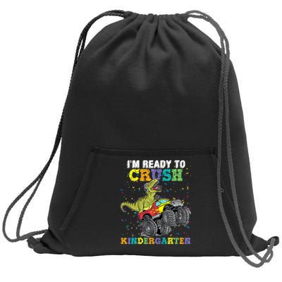 Im Ready To Crush Kindergarten Monster Truck Dinosaur Boy Kids Gift Sweatshirt Cinch Pack Bag