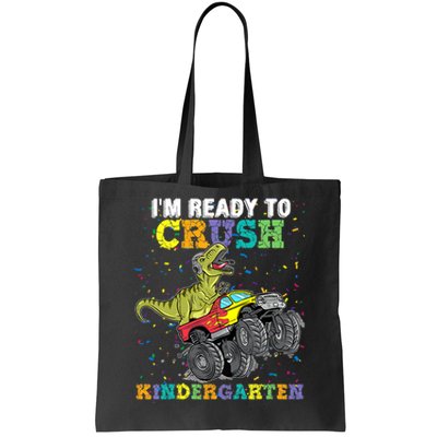 Im Ready To Crush Kindergarten Monster Truck Dinosaur Boy Kids Gift Tote Bag