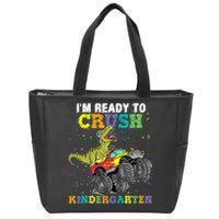 Im Ready To Crush Kindergarten Monster Truck Dinosaur Boy Kids Gift Zip Tote Bag