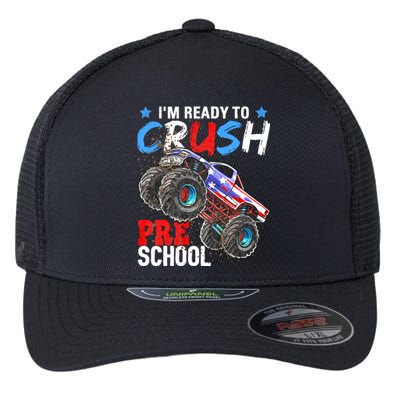 Im Ready To Crush Preschool Monster Truck Back To School Flexfit Unipanel Trucker Cap