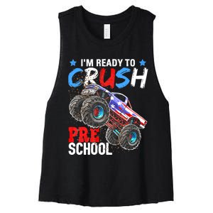 Im Ready To Crush Preschool Monster Truck Back To School Women's Racerback Cropped Tank