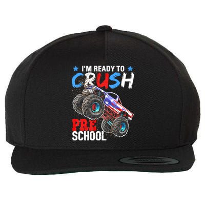 Im Ready To Crush Preschool Monster Truck Back To School Wool Snapback Cap