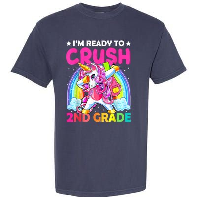 Im Ready To Crush 2nd Grade Dabbing Unicorn Back To School Garment-Dyed Heavyweight T-Shirt