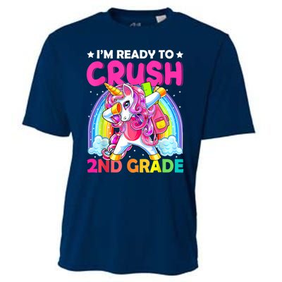 Im Ready To Crush 2nd Grade Dabbing Unicorn Back To School Cooling Performance Crew T-Shirt