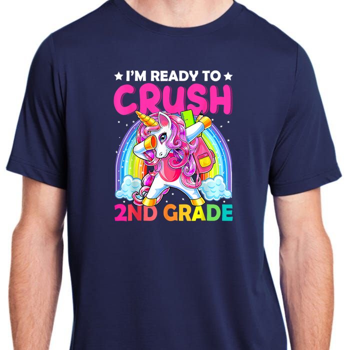 Im Ready To Crush 2nd Grade Dabbing Unicorn Back To School Adult ChromaSoft Performance T-Shirt