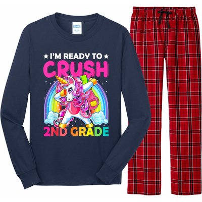 Im Ready To Crush 2nd Grade Dabbing Unicorn Back To School Long Sleeve Pajama Set