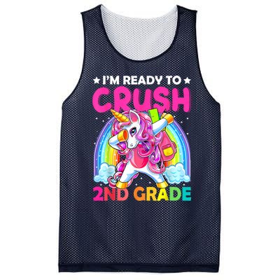 Im Ready To Crush 2nd Grade Dabbing Unicorn Back To School Mesh Reversible Basketball Jersey Tank