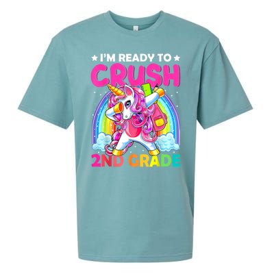 Im Ready To Crush 2nd Grade Dabbing Unicorn Back To School Sueded Cloud Jersey T-Shirt