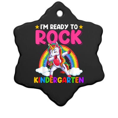 Im Ready To Rock Kindergarten Unicorn Back To School Ceramic Star Ornament