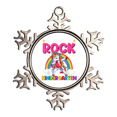 Im Ready To Rock Kindergarten Unicorn Back To School Metallic Star Ornament