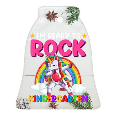 Im Ready To Rock Kindergarten Unicorn Back To School Ceramic Bell Ornament